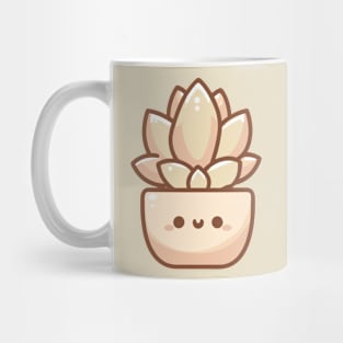 Cute Golden Succulent in a Pot | Kawaii Houseplant Illustration | Cute Kawaii Potted Plant Mug